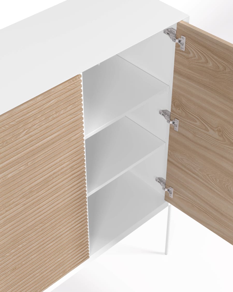 Marielle sideboard made from ash wood with white lacquer 107 x 140 cm.