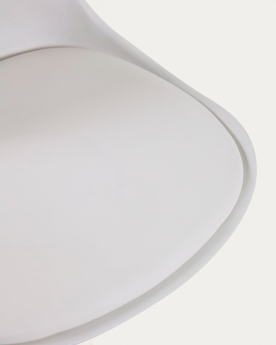 Orlando-T barstool white synthetic leather and matt white steel 60-82 cm