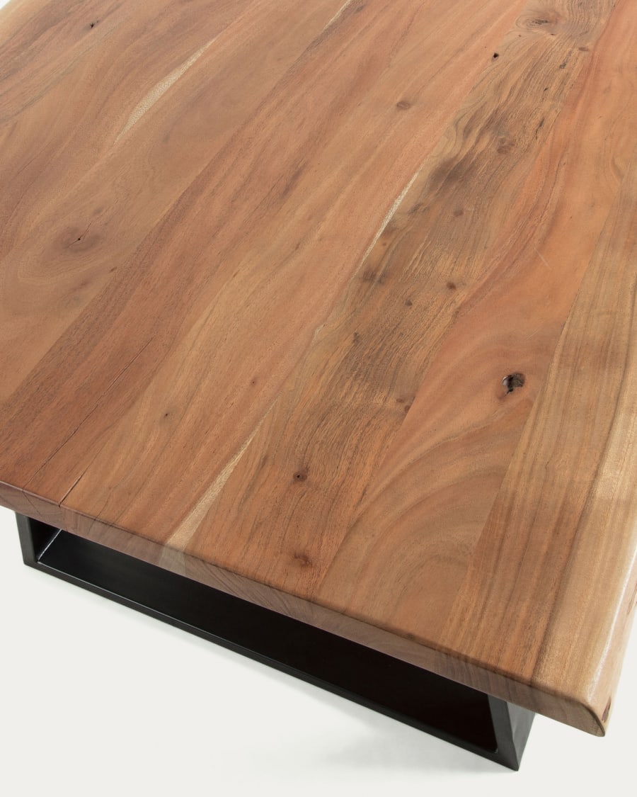 Alaia table made from solid acacia wood with natural finish, 180 x 90 cm