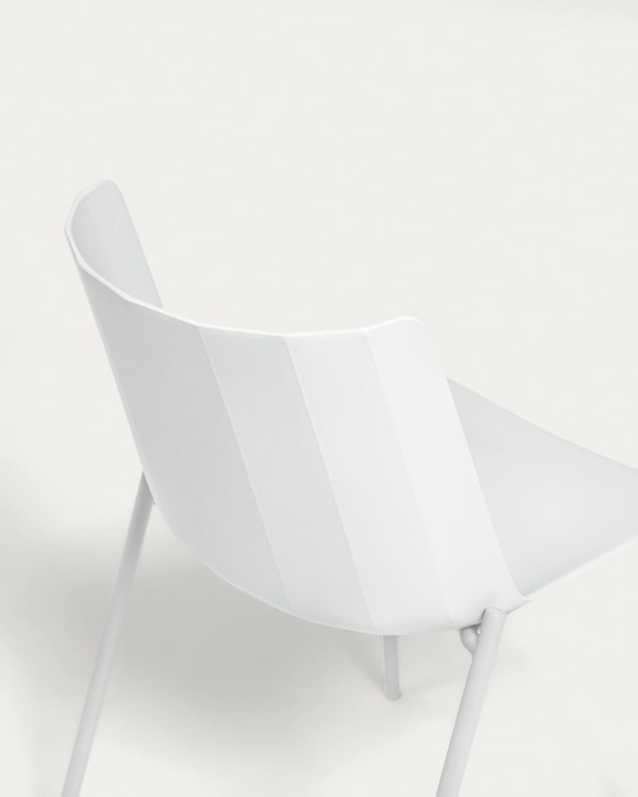 Καρέκλα Hannia και λευκά ατσάλινα πόδια