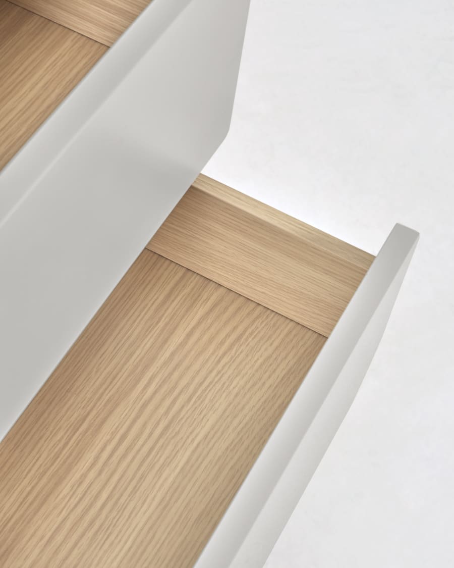 Anielle solid and ash veneer chest of five drawers 60 x 117 cm