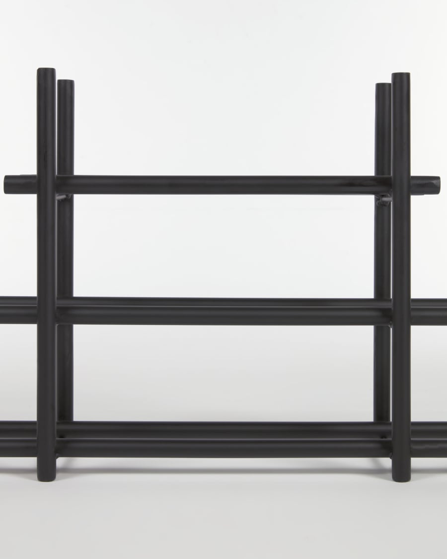 Shizu black metal bottle rack