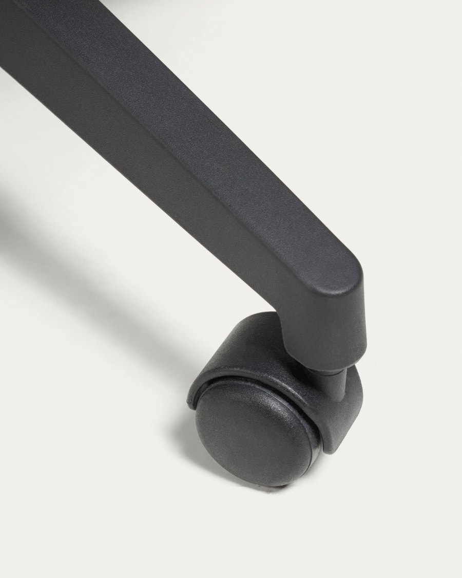 Nasia office chair in black and legs made of steel in black