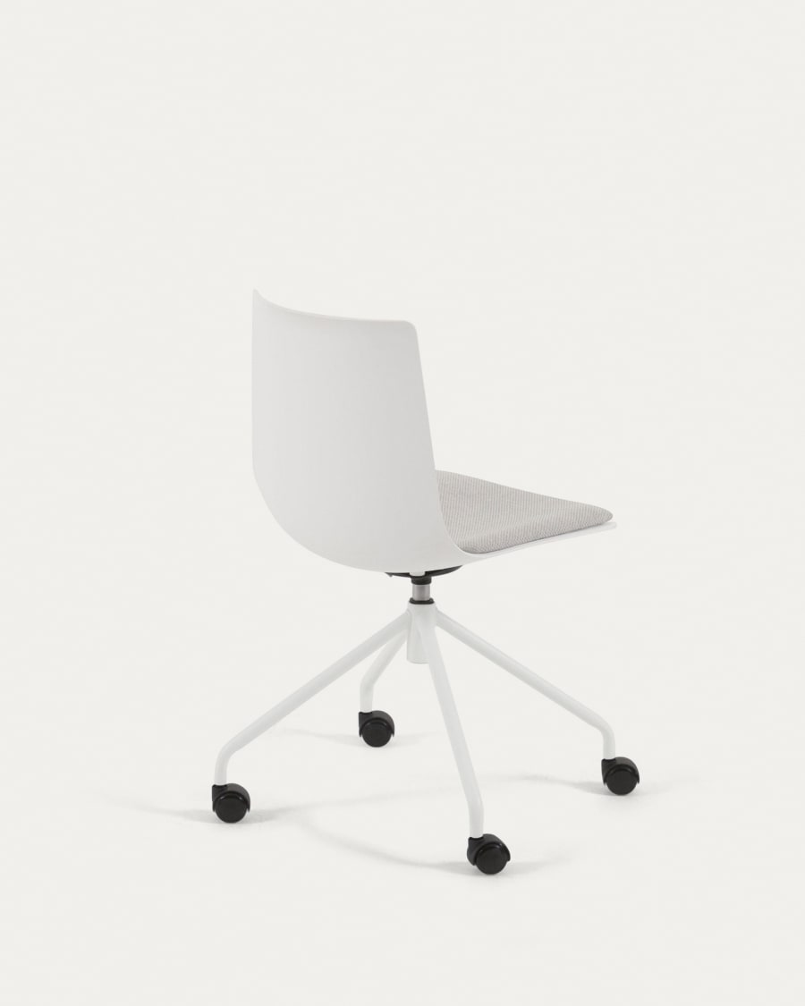 Ralfi Schreibtischstuhl weiß mit hellgrauem Sitz