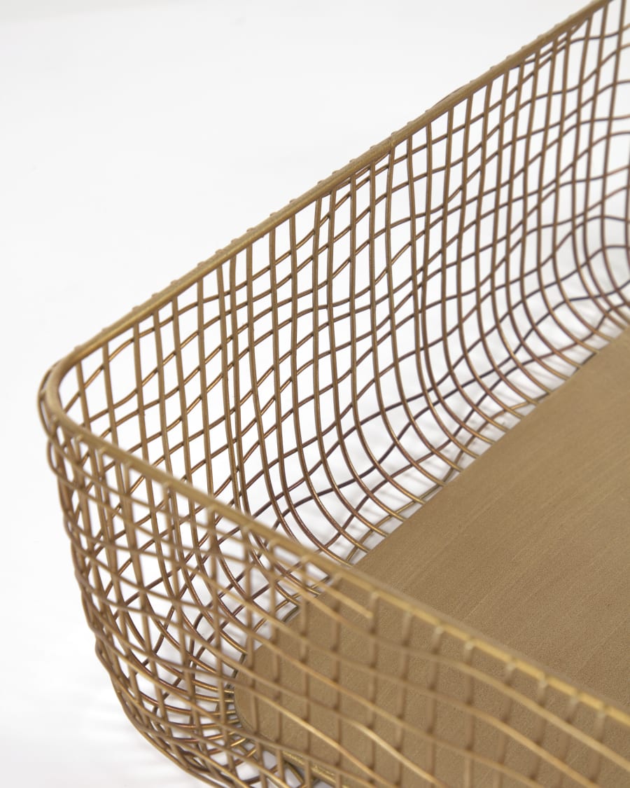 Waneta set of 2 metal baskets in matt golden finish