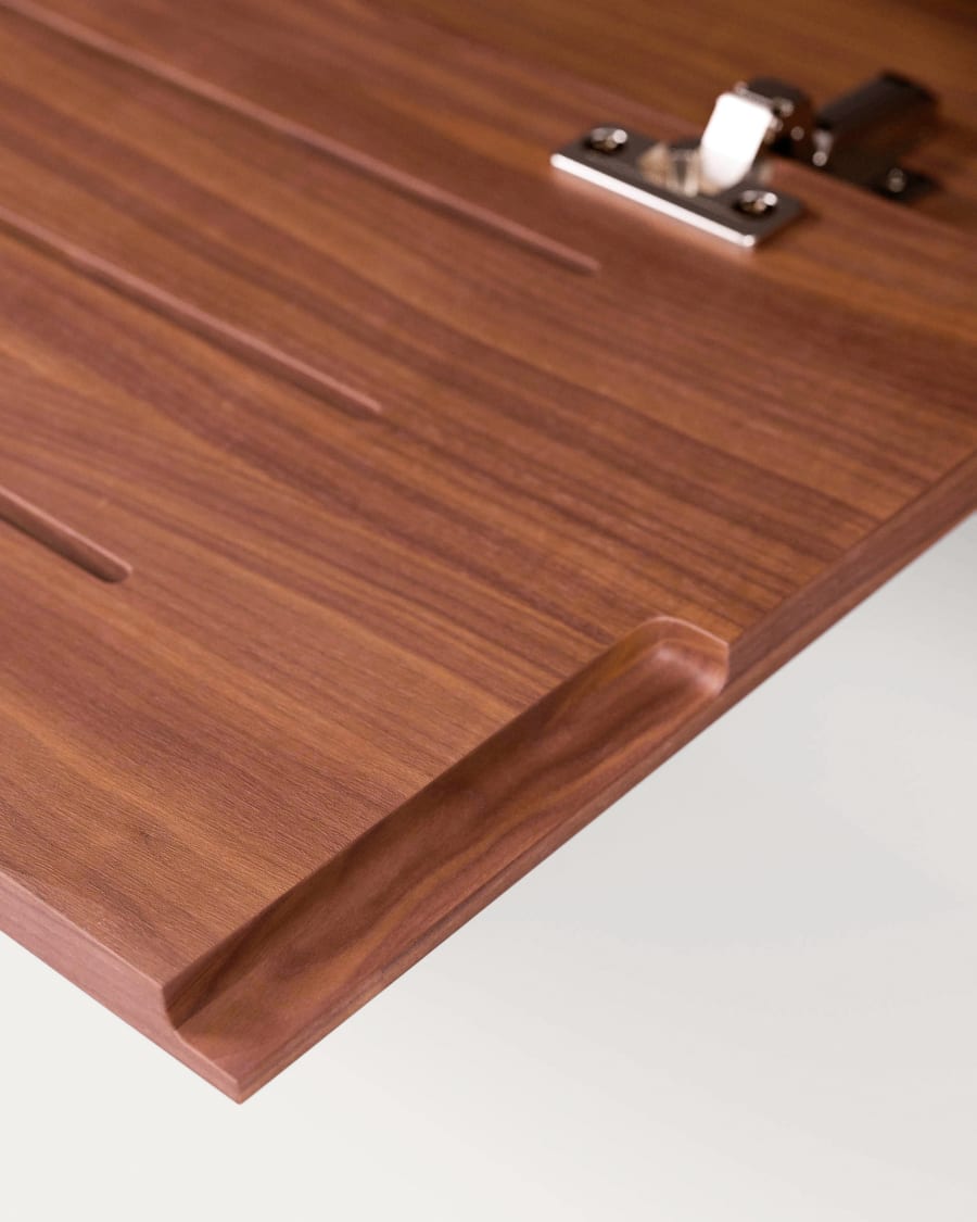 Carolin walnut wood veneer single door & drawer TV stand, 180 x 63.5 cm