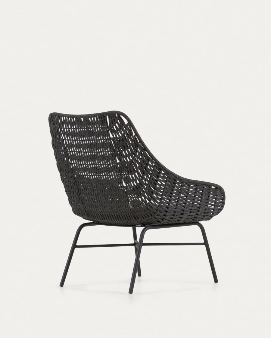 Abeli cord armchair in black