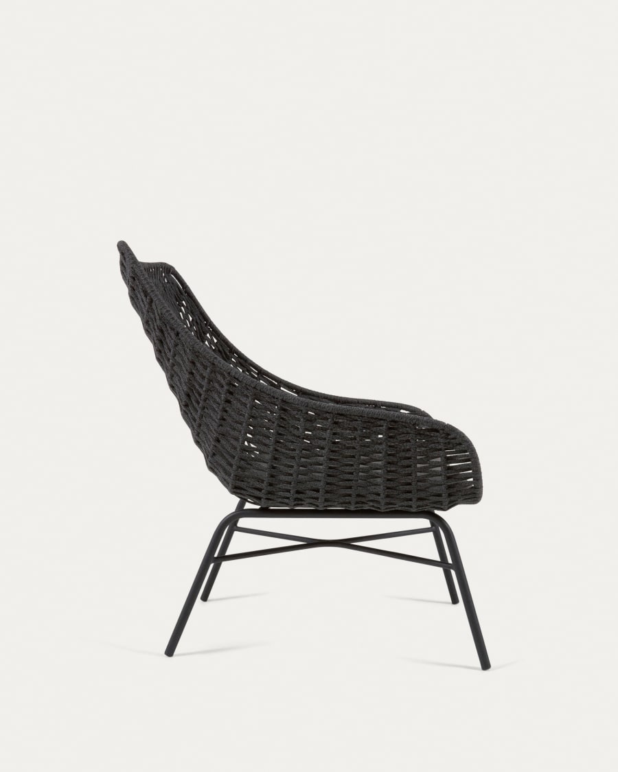Abeli cord armchair in black