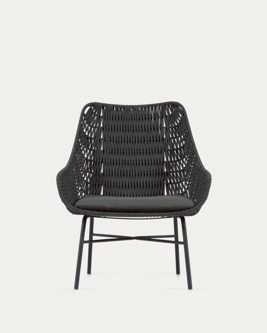 Abeli cord armchair in black