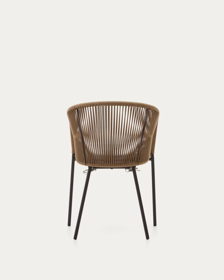 Yanet beige rope chair with galvanised steel legs