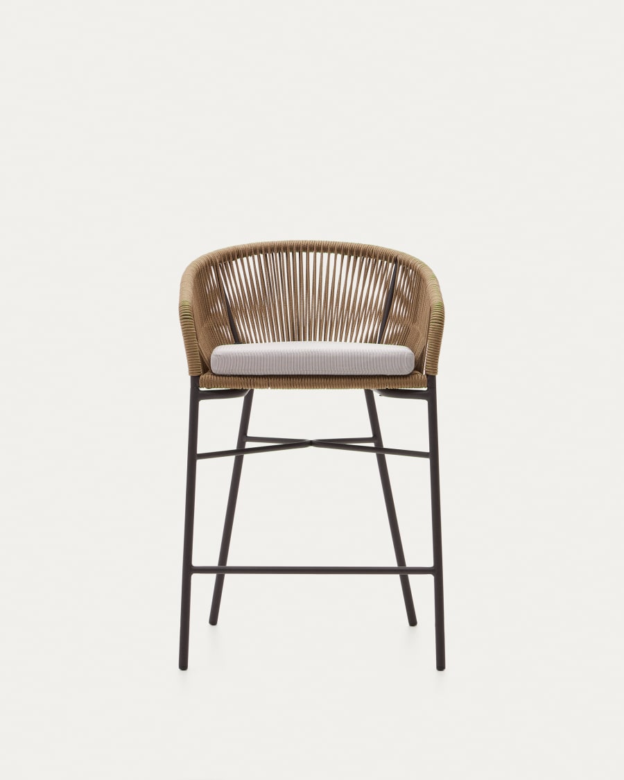 Yanet rope stool in beige 65 cm in height