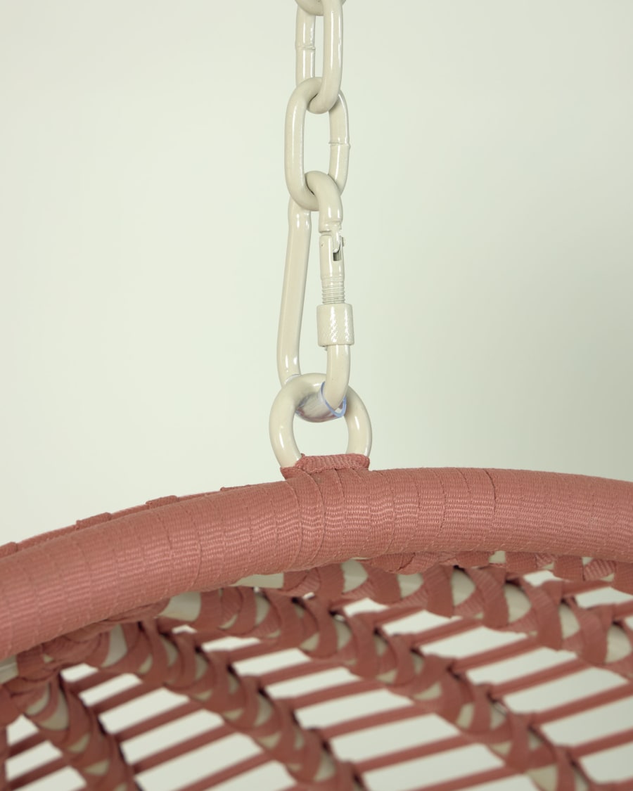 Elianis hanging chair with terracotta rope