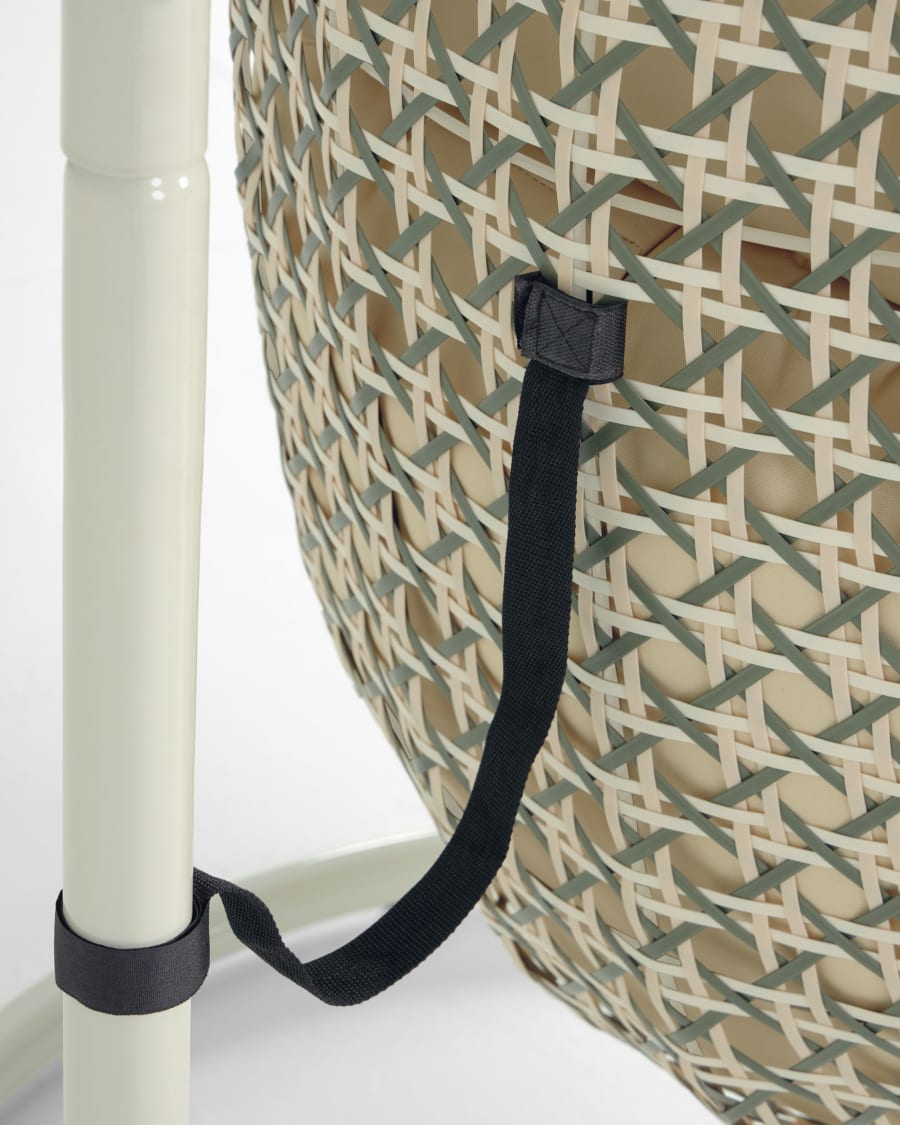 Hanging armchair with light grey Cira multicolour base