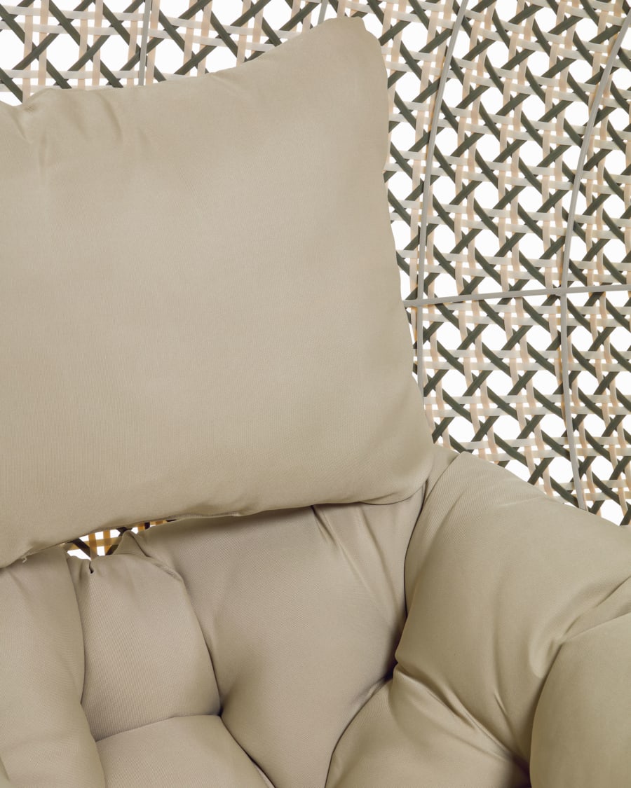 Hanging armchair with light grey Cira multicolour base