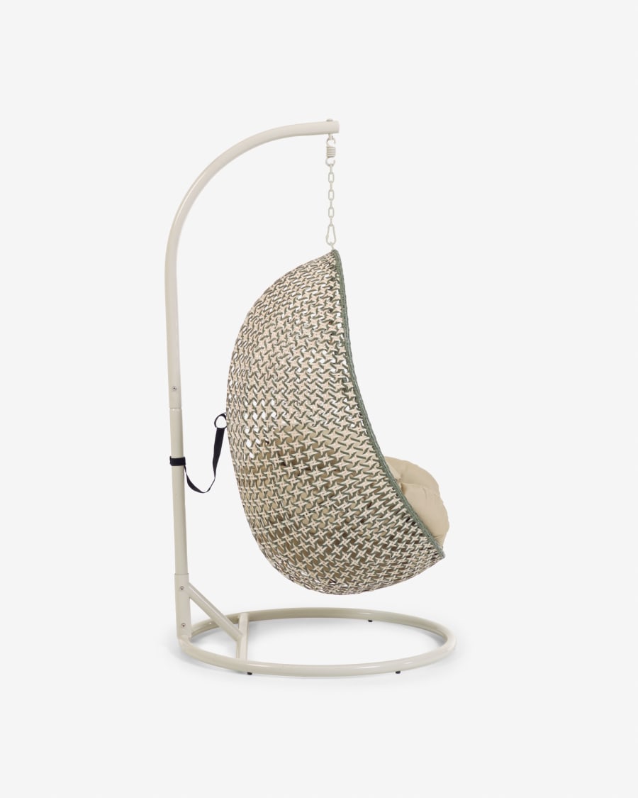 Hanging armchair with light grey Cira multicolour base