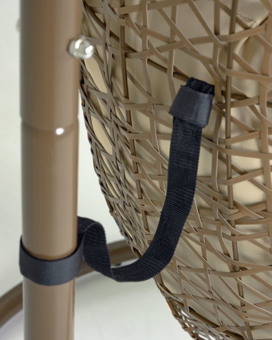 Florina brown hanging chair with base