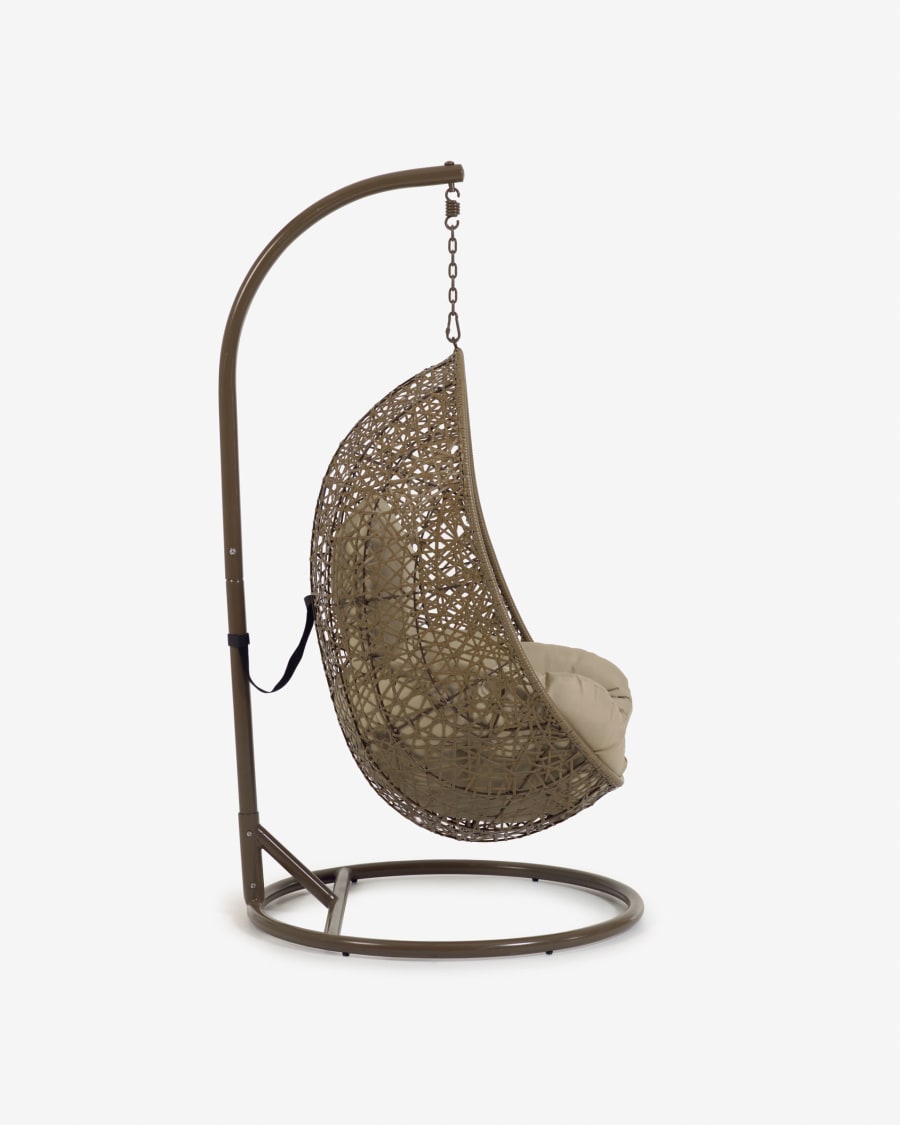 Florina brown hanging chair with base