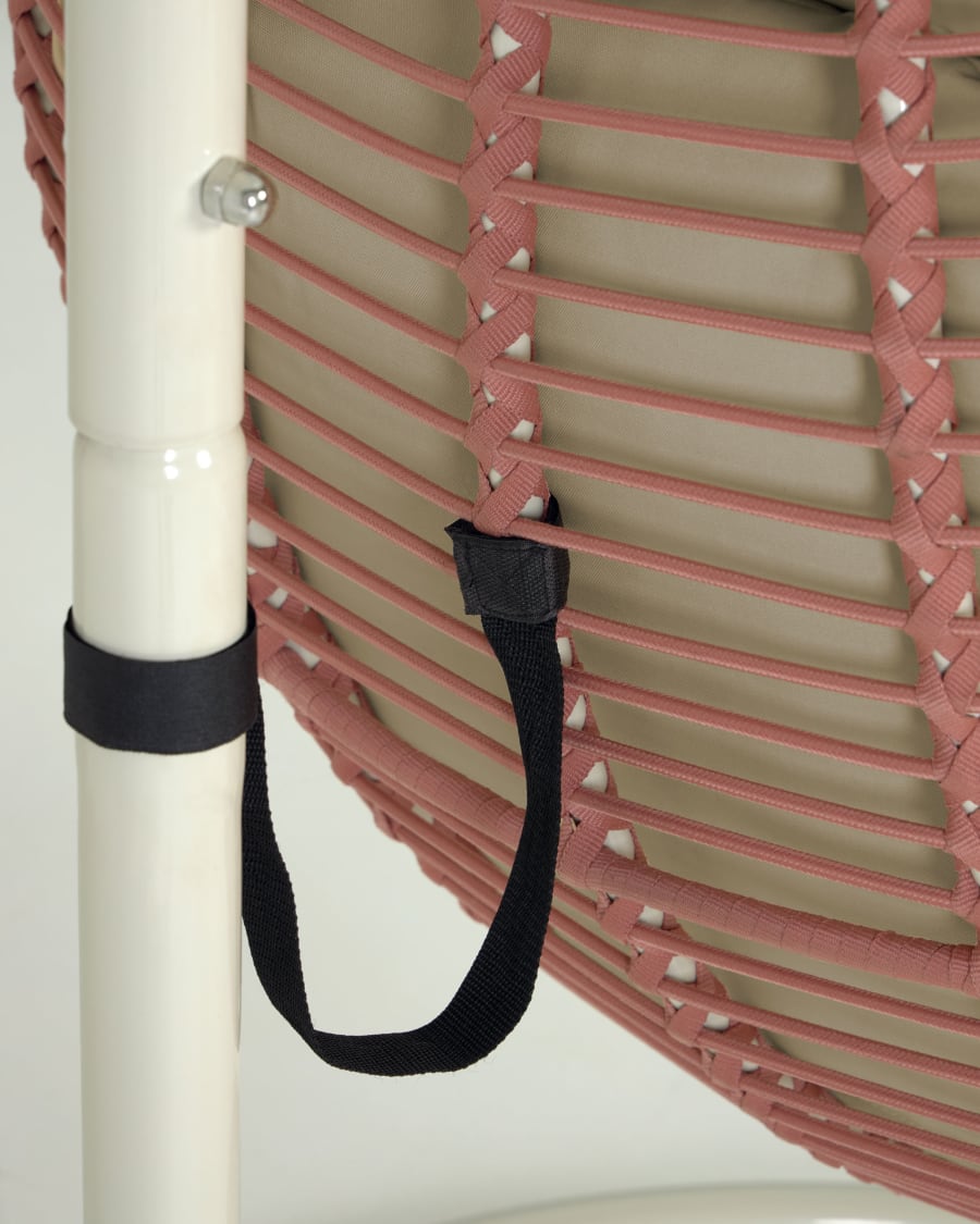 Elianis terracotta hanging chair with base