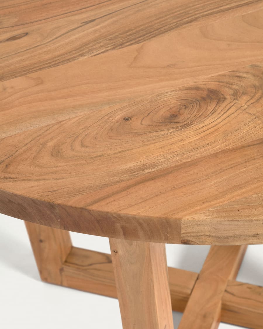 Nahla round table made from solid acacia wood with natural finish Ø 120 cm