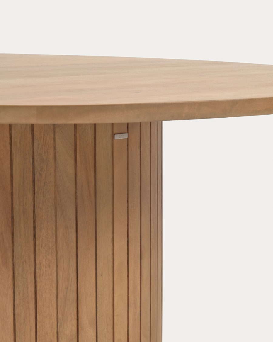 Licia round table made from solid mango wood with natural finish Ø 120 cm