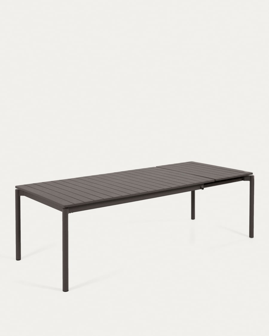 Zaltana extendable aluminium outdoor table with matt dark grey finish 180 (240) x 100 cm
