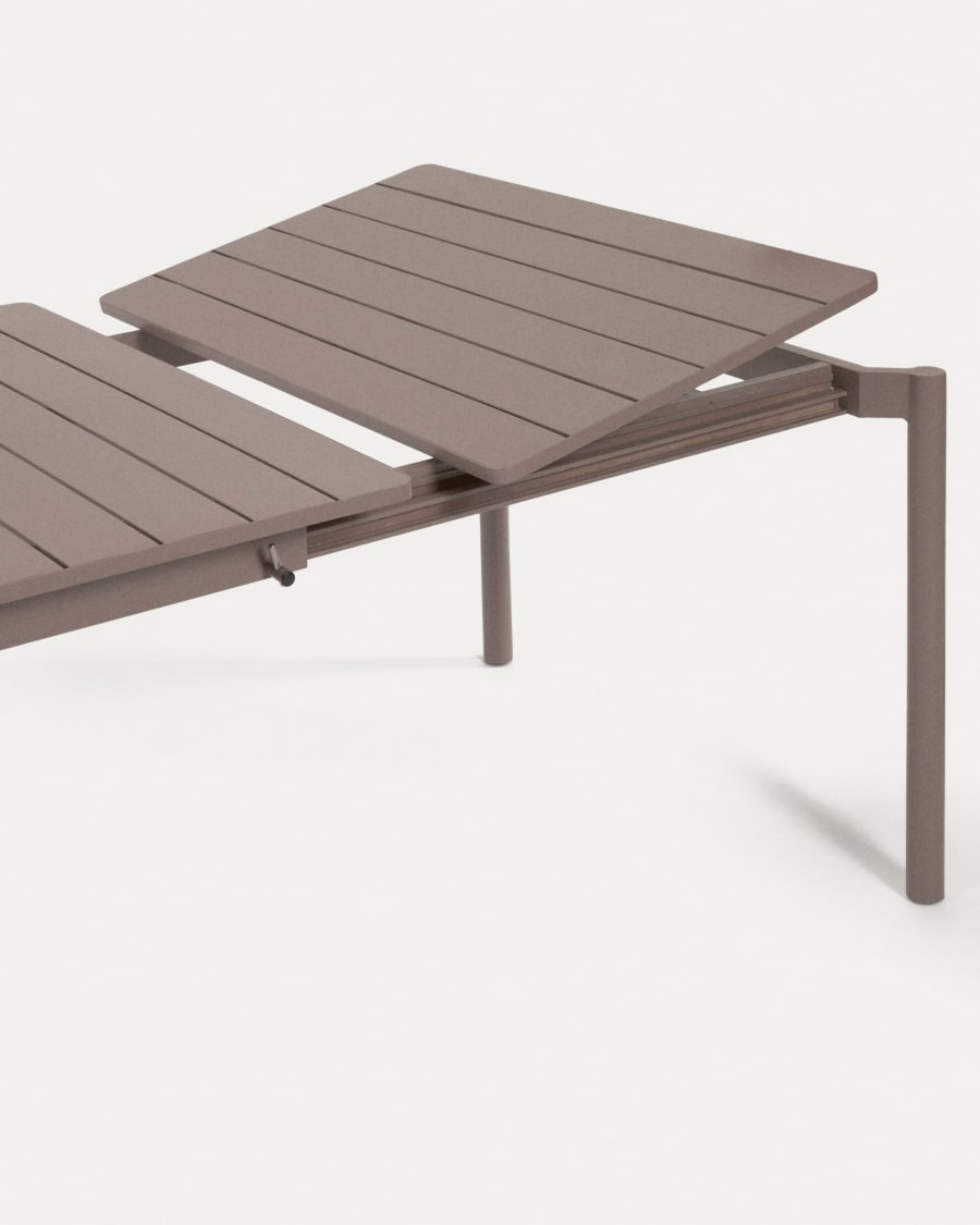 Zaltana extendable aluminium outdoor table with matt brown finish 180 (240) x 100 cm
