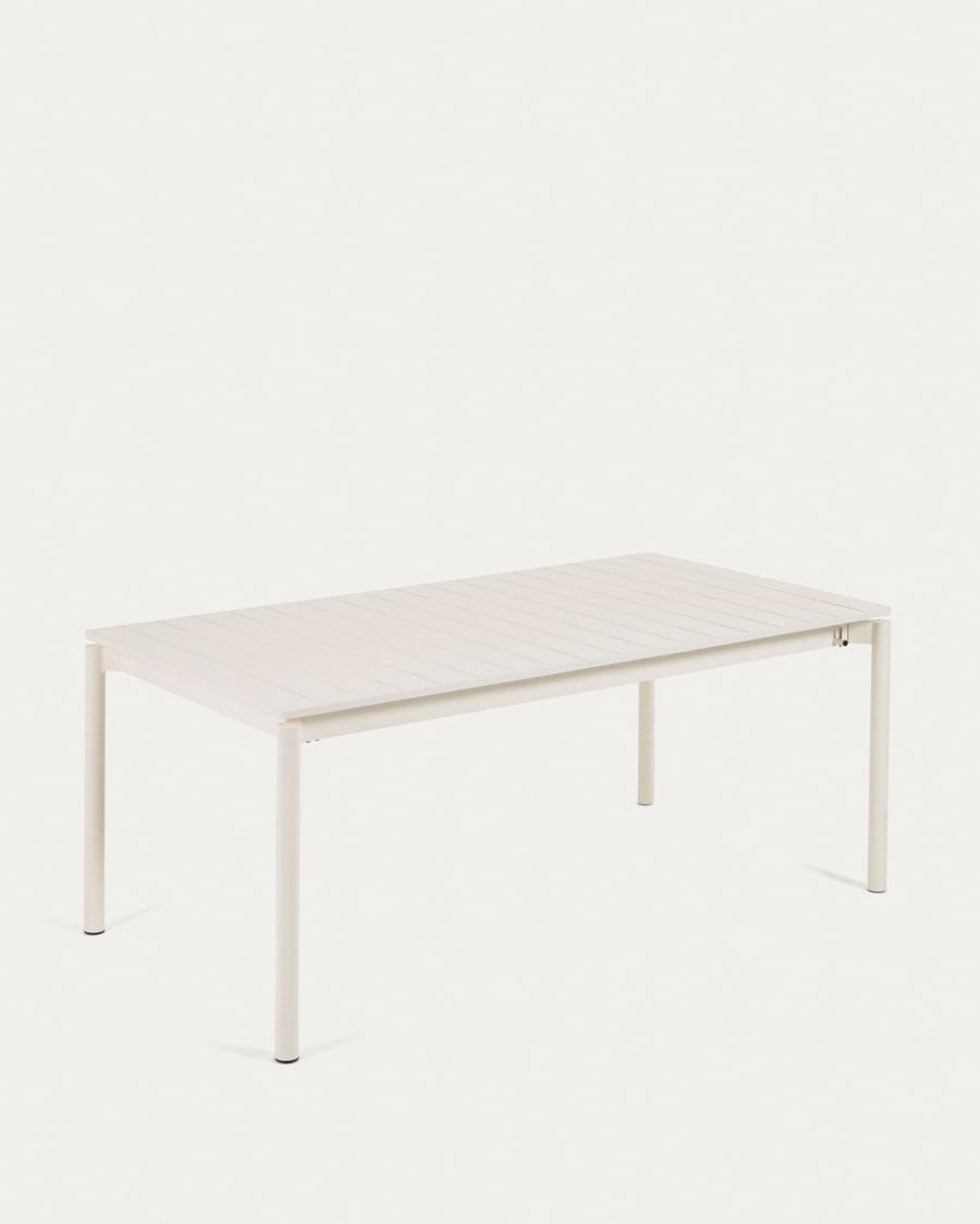 Zaltana extendable aluminium outdoor table with matt white finish 180 (240) x 100 cm