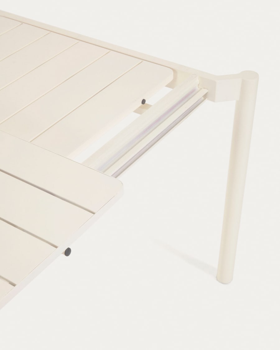Zaltana extendable aluminium outdoor table with matt white finish 180 (240) x 100 cm