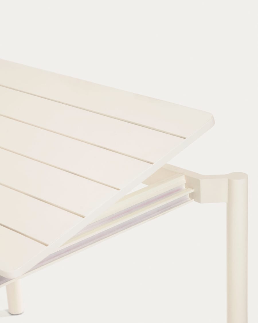 Zaltana extendable aluminium outdoor table with matt white finish 180 (240) x 100 cm