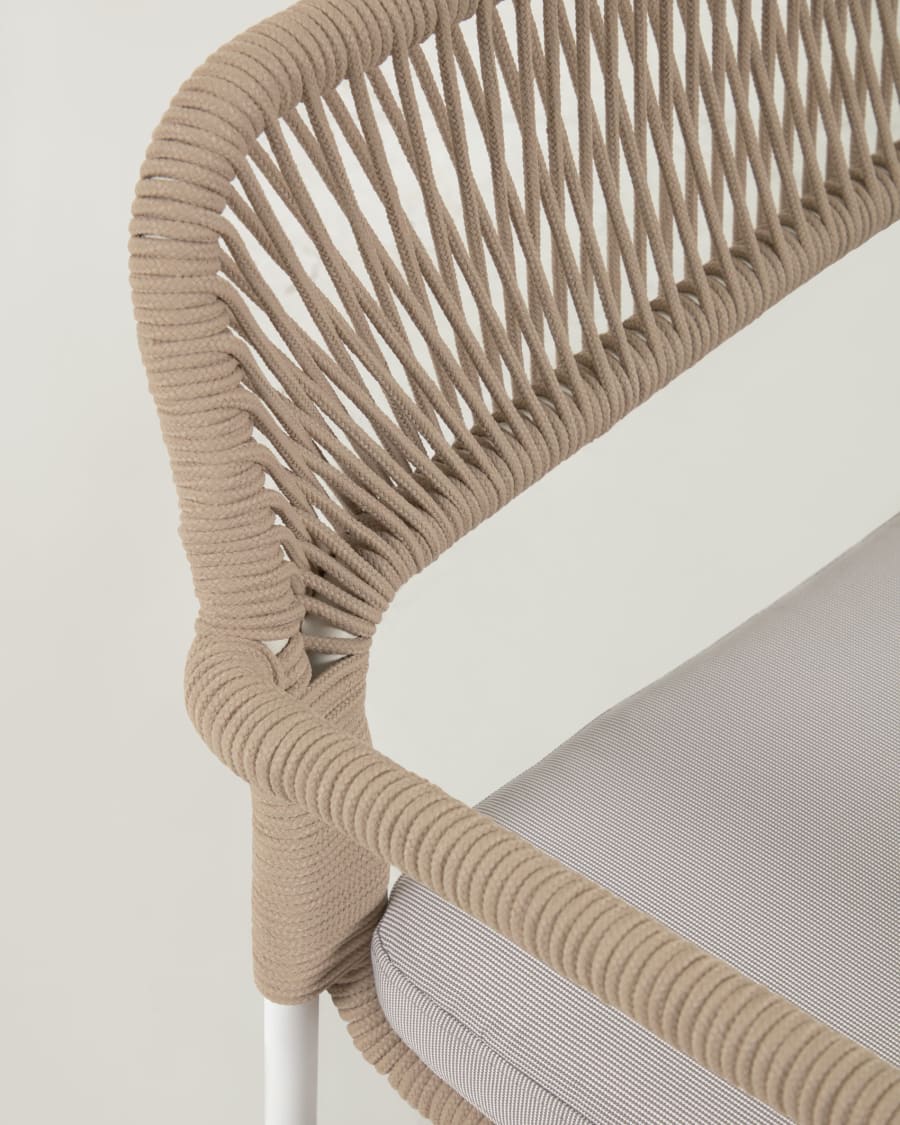 Cailin 2 seater sofa in beige cord with galvanised steel legs in white, 150 cm