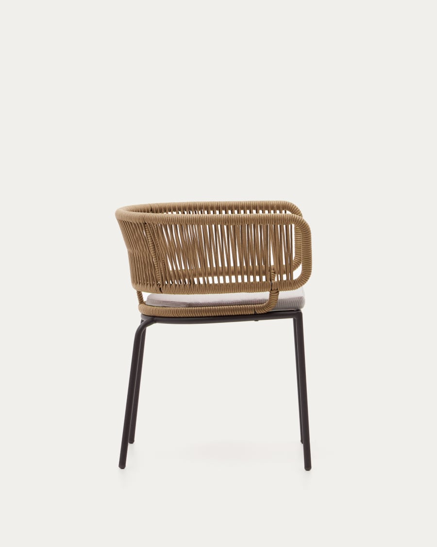 Nadin chair in beige cord with galvanised steel legs
