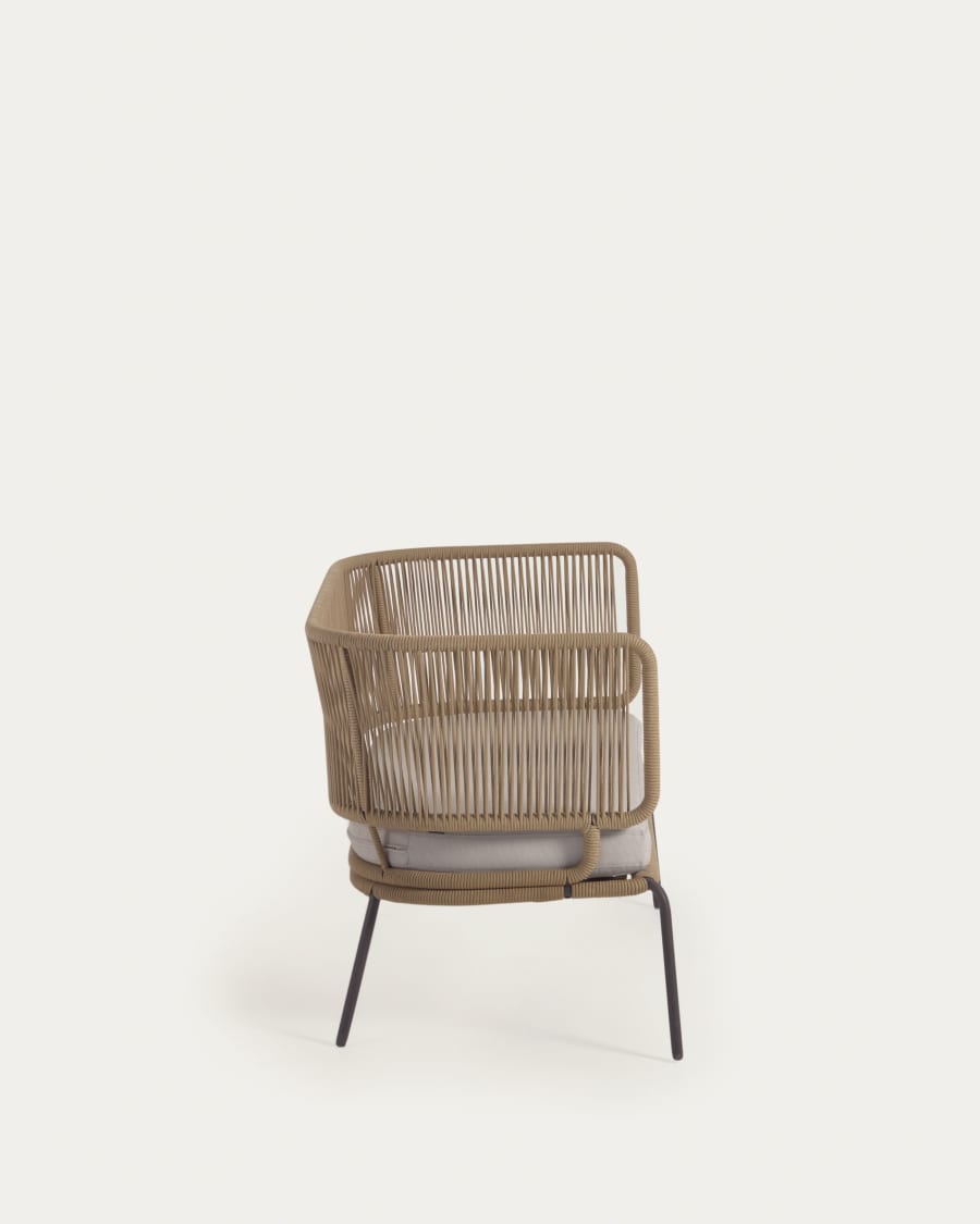 Nadin 2 seater sofa in beige cord with galvanised steel legs, 135 cm