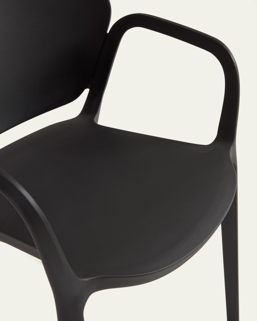 Ania stackable black garden chair Kave Home Ireland