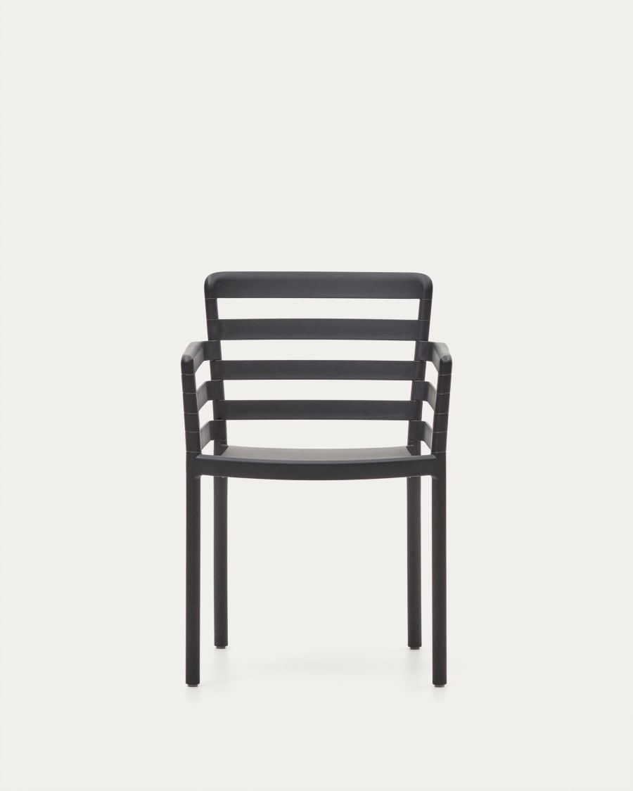 Nariet stackable outdoor chair in black