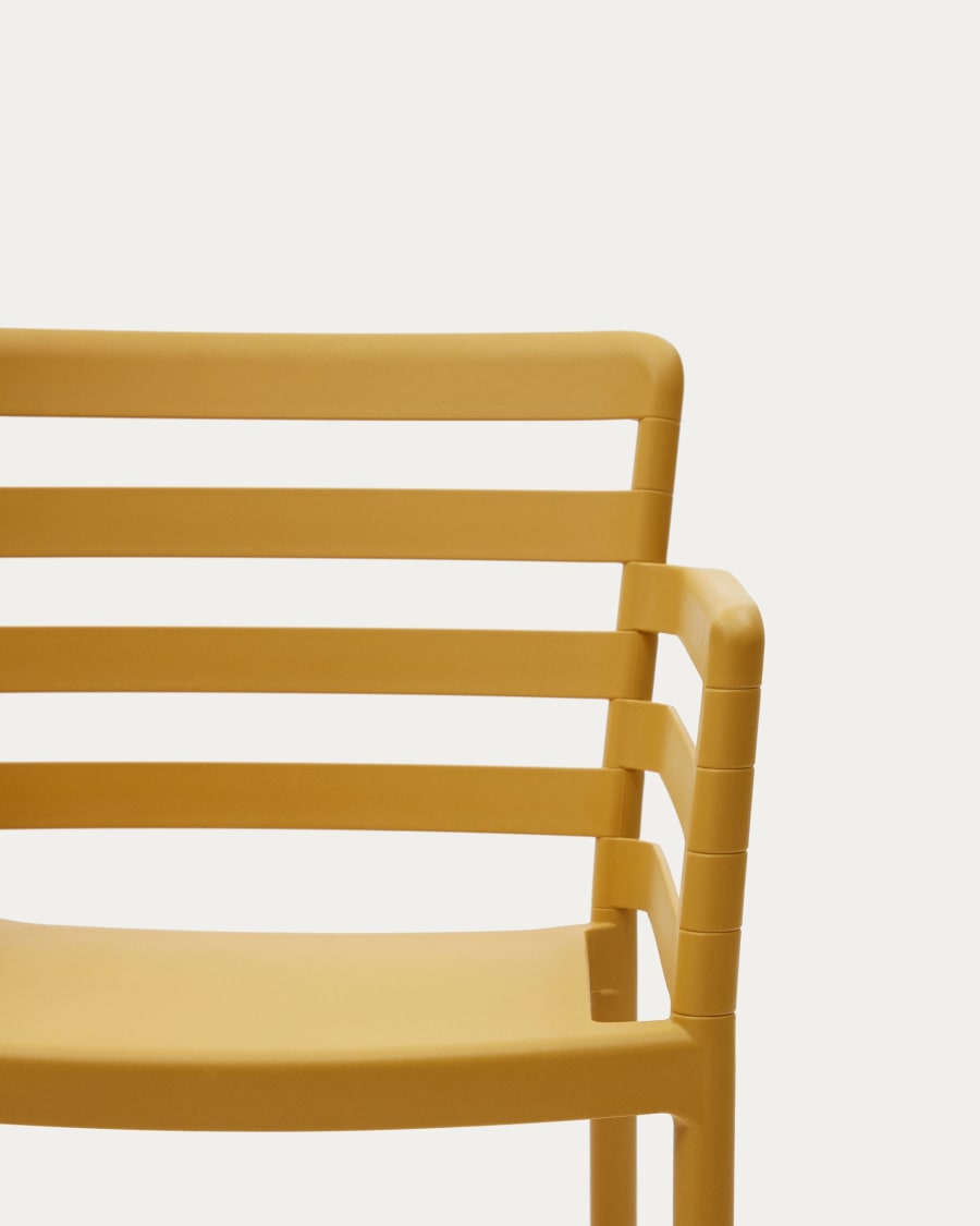 Nariet stackable outdoor chair in mustard