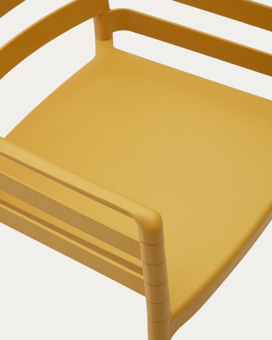 Nariet stackable outdoor chair in mustard