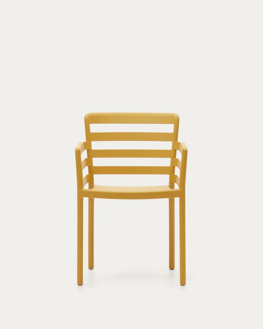 Nariet stackable outdoor chair in mustard