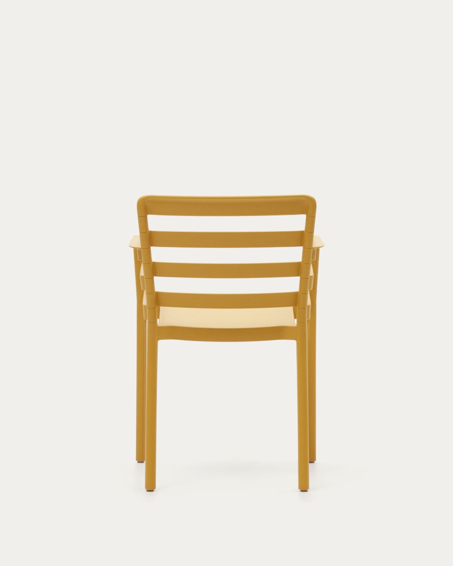 Nariet stackable outdoor chair in mustard
