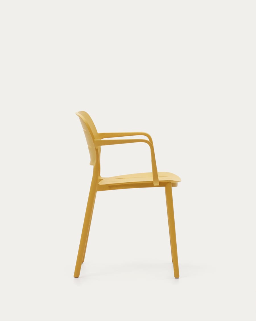 Morella stackable outdoor chair in mustard
