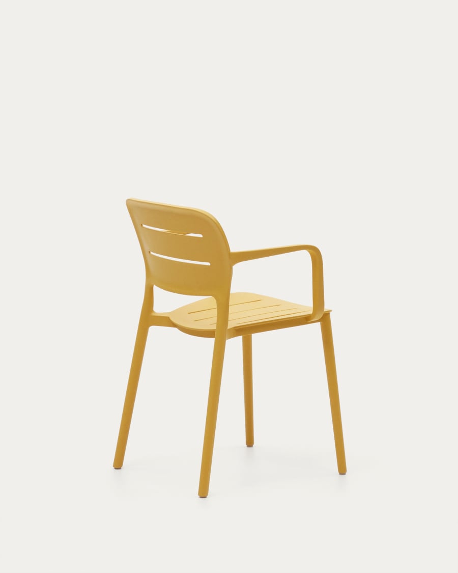 Morella stackable outdoor chair in mustard