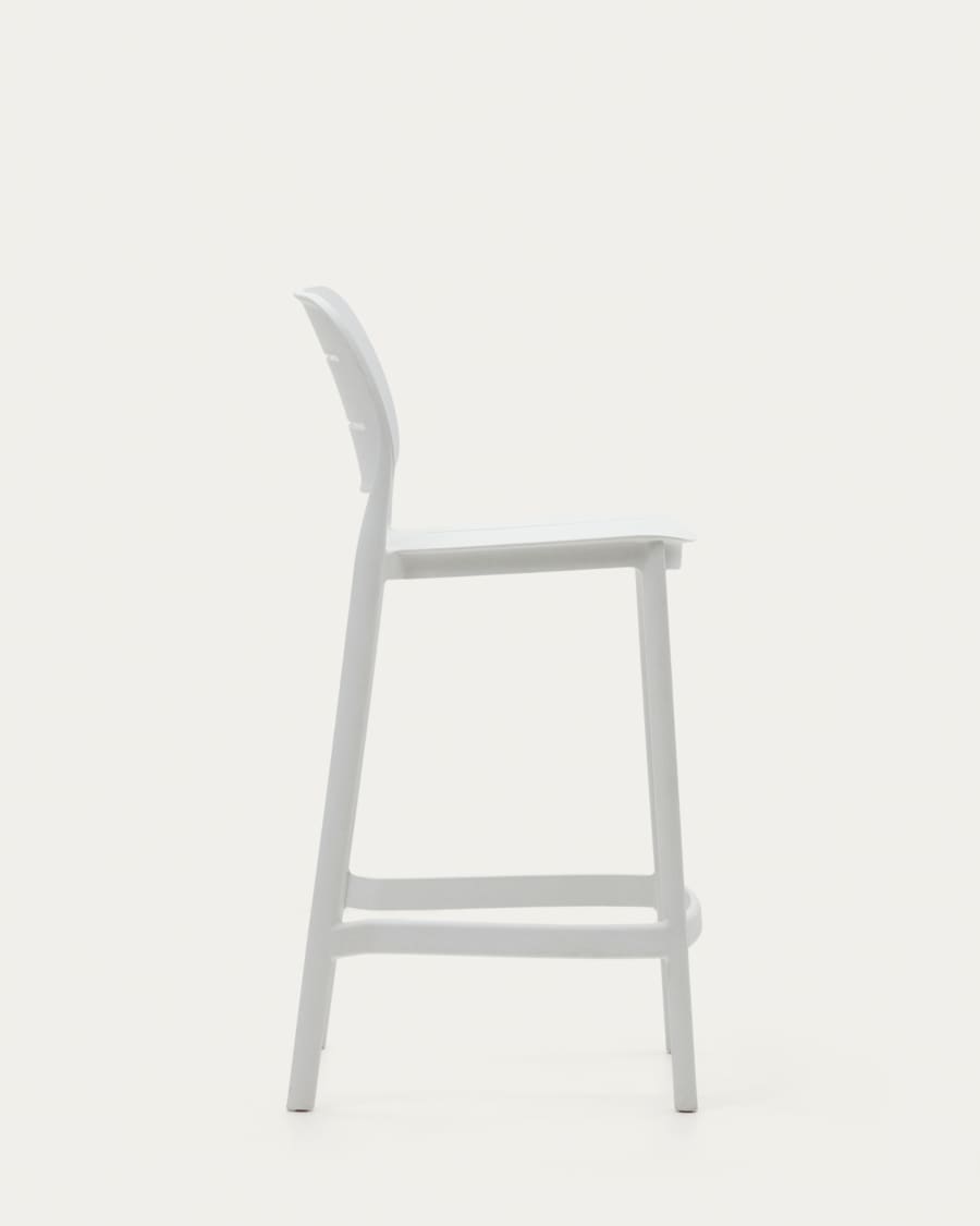 Morella stackable outdoor stool in white, 65 cm in height