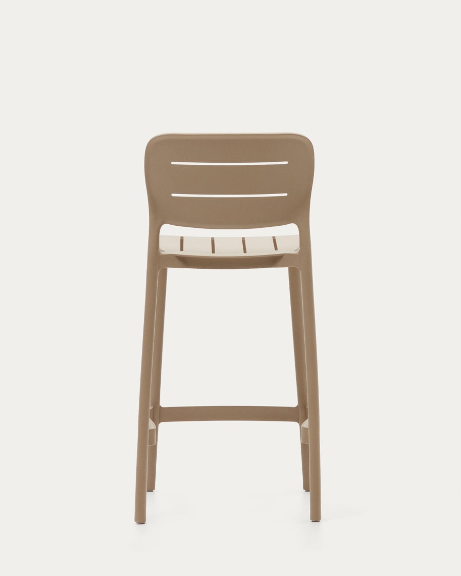 Morella stackable outdoor stool in beige, 65 cm in height