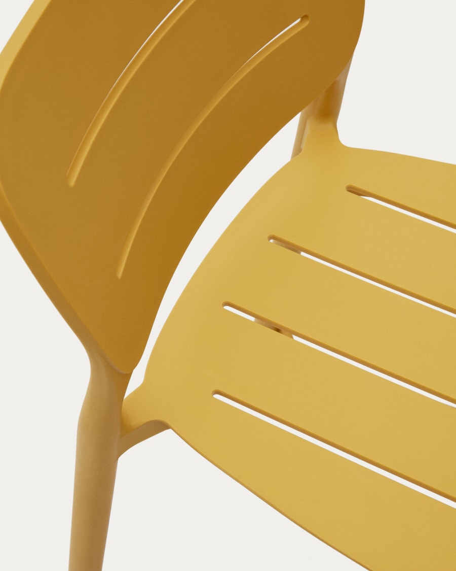Morella stackable outdoor stool in mustard, 65 cm in height