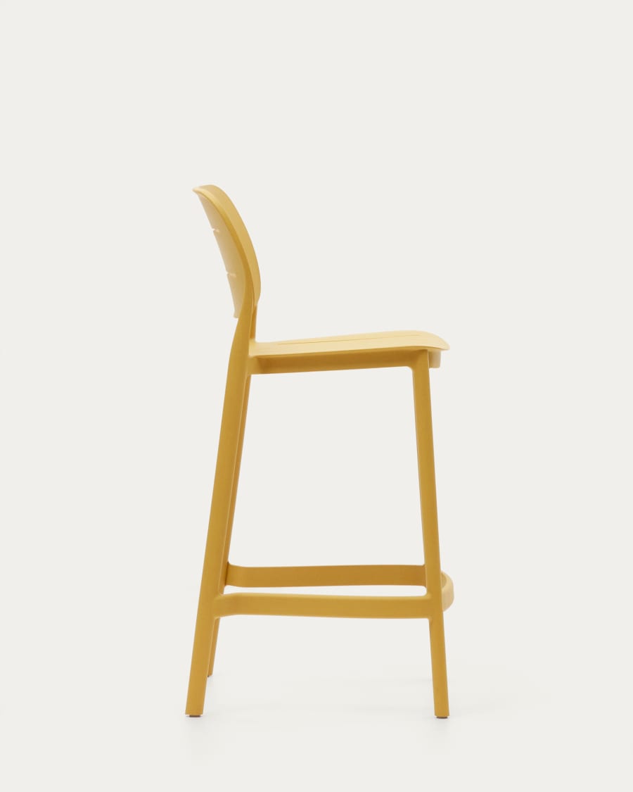 Morella stackable outdoor stool in mustard, 65 cm in height