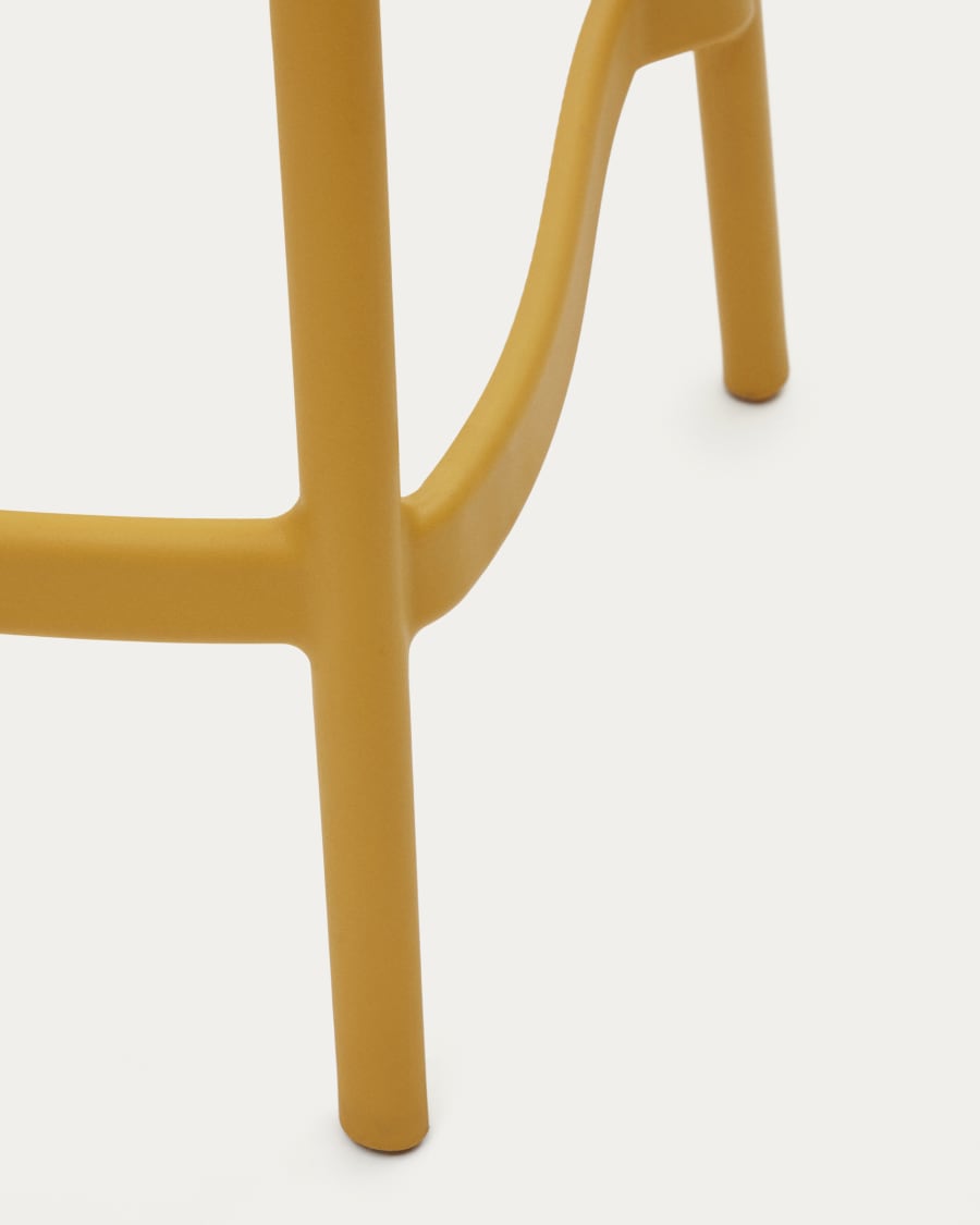 Morella stackable outdoor stool in mustard, 65 cm in height