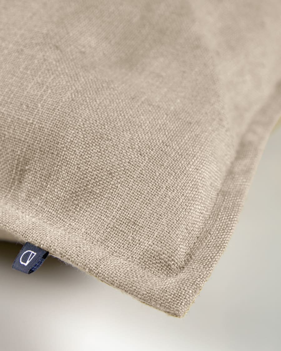 Blok cushion cover in beige linen, 60 x 60 cm