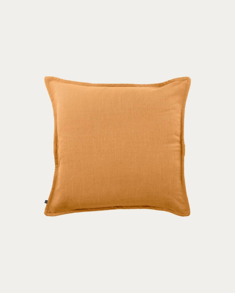 Kissenbezug Blok 45 x 45 cm aus Leinen senfgelb