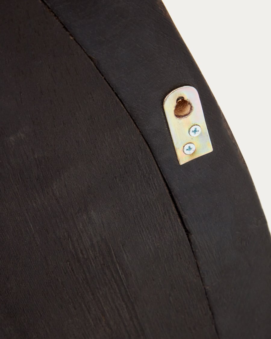 Magrit mirror in solid mungur wood with a black finish Ø 60 x 110 cm