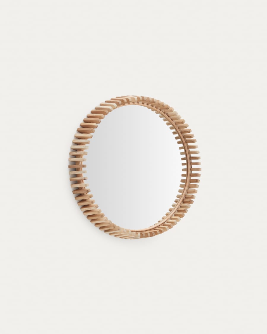 Polke Teak Wood Mirror Ø 60 cm