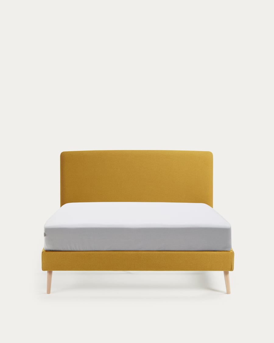 Fodera per letto Dyla senape per materasso da 150 x 190 cm